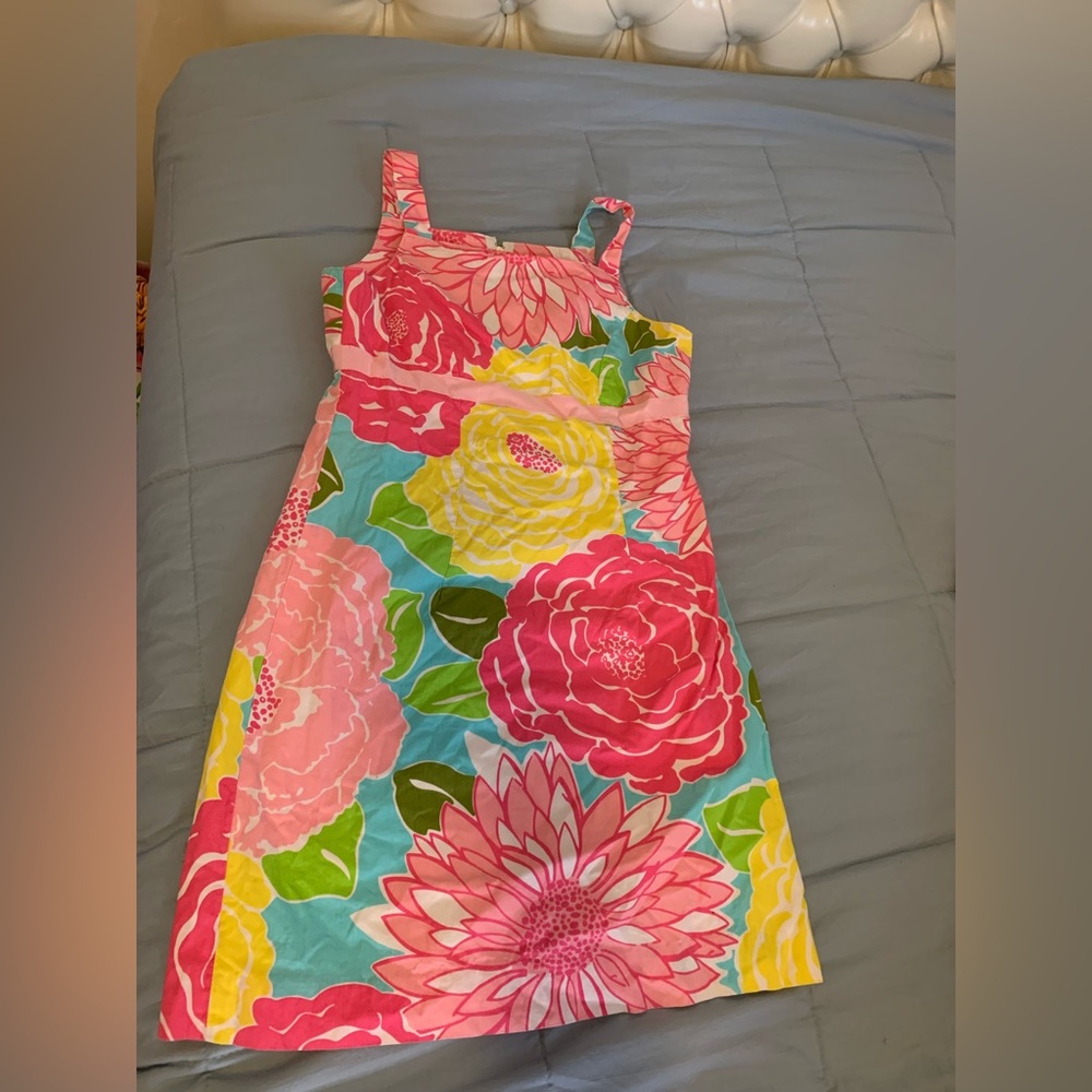 Lilly Pulitzer Floral Kids Dress - Pink, Yellow, Green